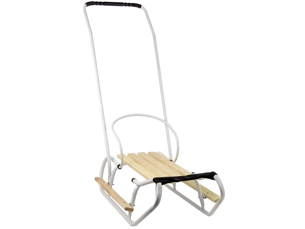 Sanie cu impingator, cadru de metal, alb, 83 x 38 cm, Lean 13364