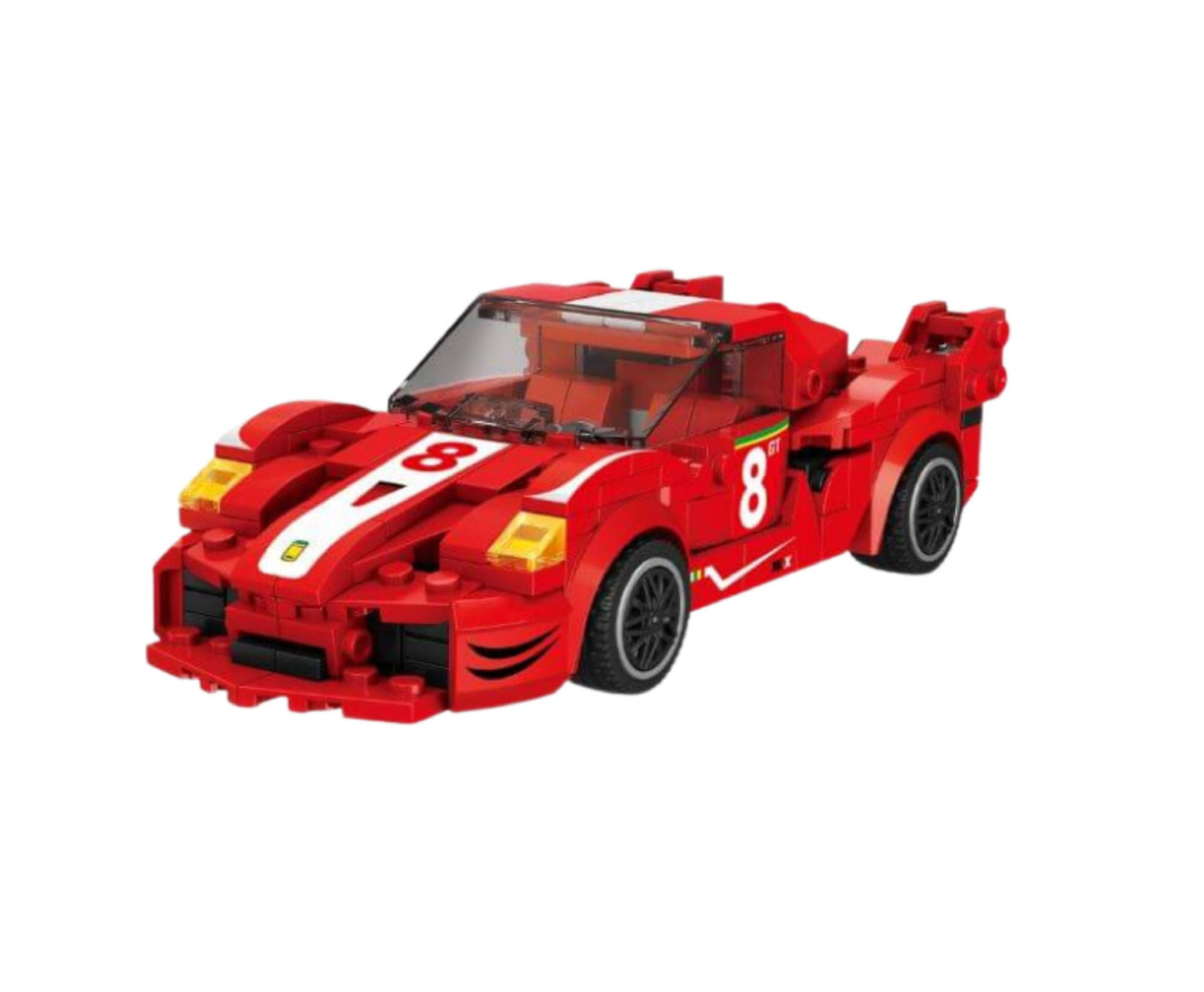 Set de constructie 2 in 1 masina de curse si robot, rosu, 19 x 9 x 5.5 cm, 341 piese, Lean 23577