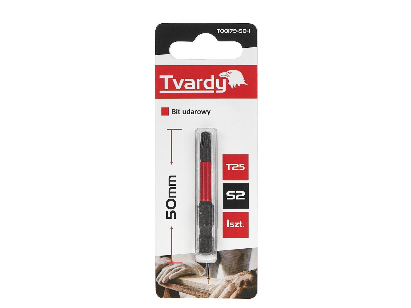 Bit de impact T25, 50 mm S2, Tvardy T00179-50-1