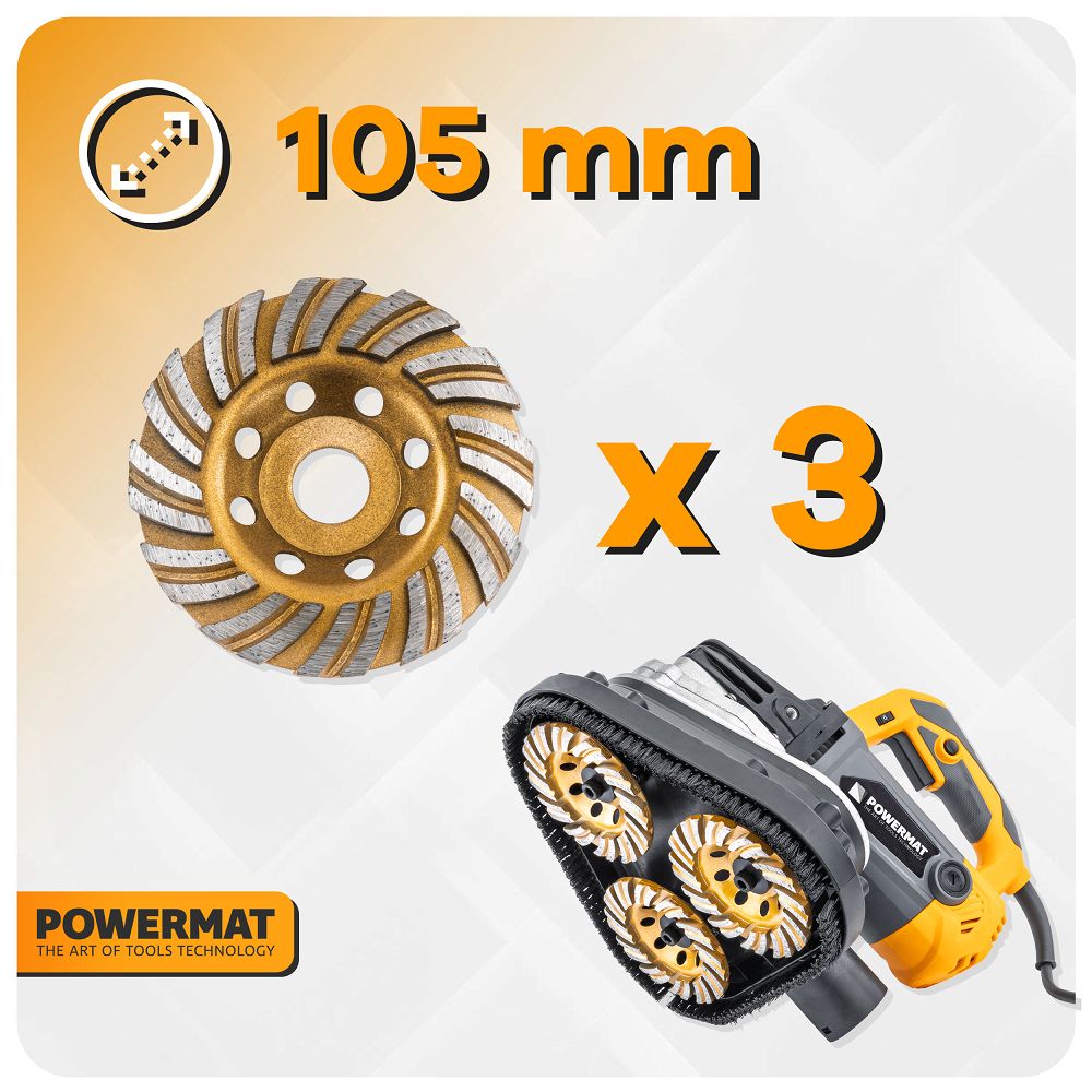 Masina pentru slefuit beton PM-SDB-2450M, 2450 W, Powermat PM1452