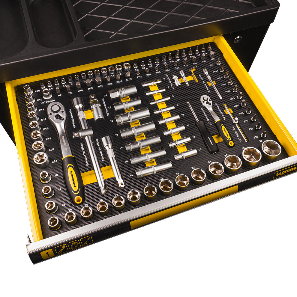 Dulap de scule cu 7 sertare, 219 piese, Topmaster 455550
