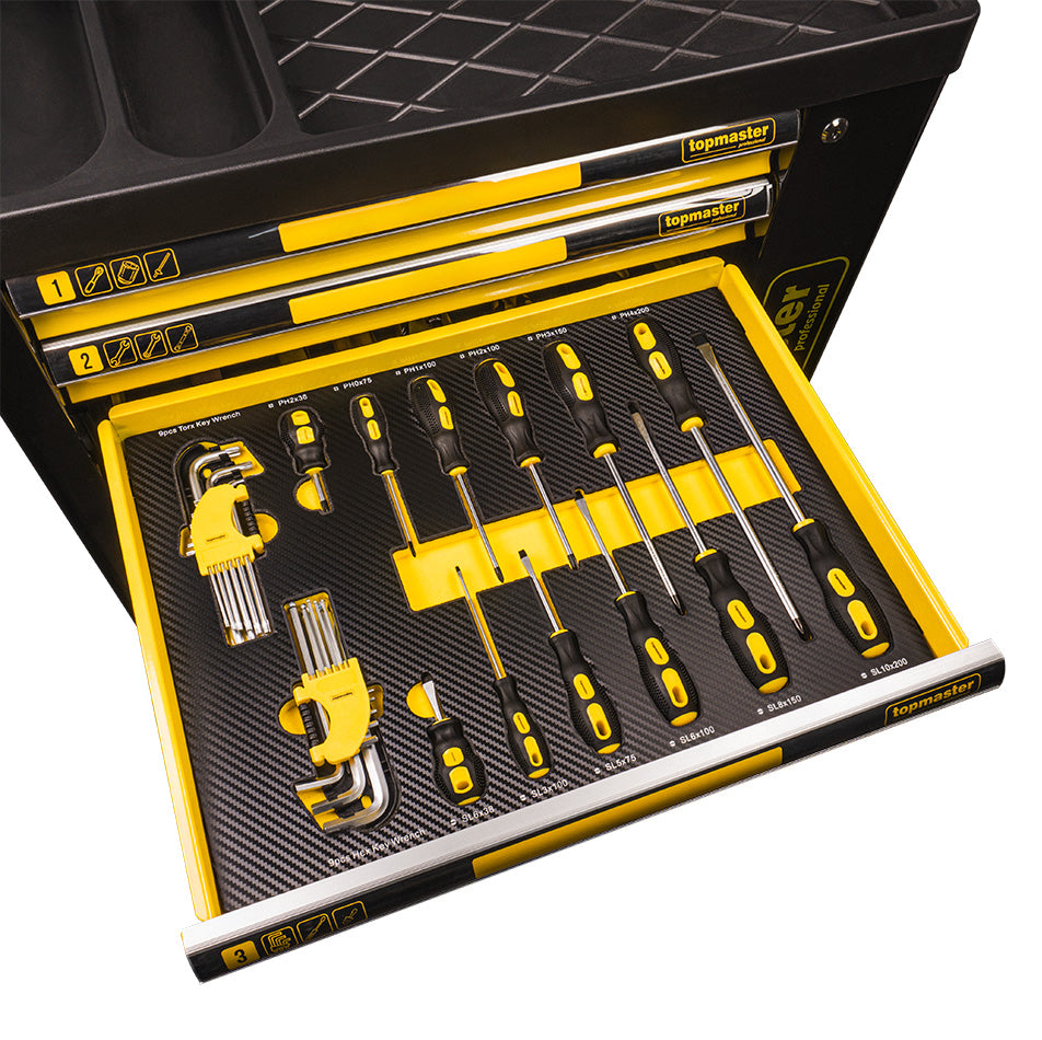 Dulap de scule cu 7 sertare, 219 piese, Topmaster 455550