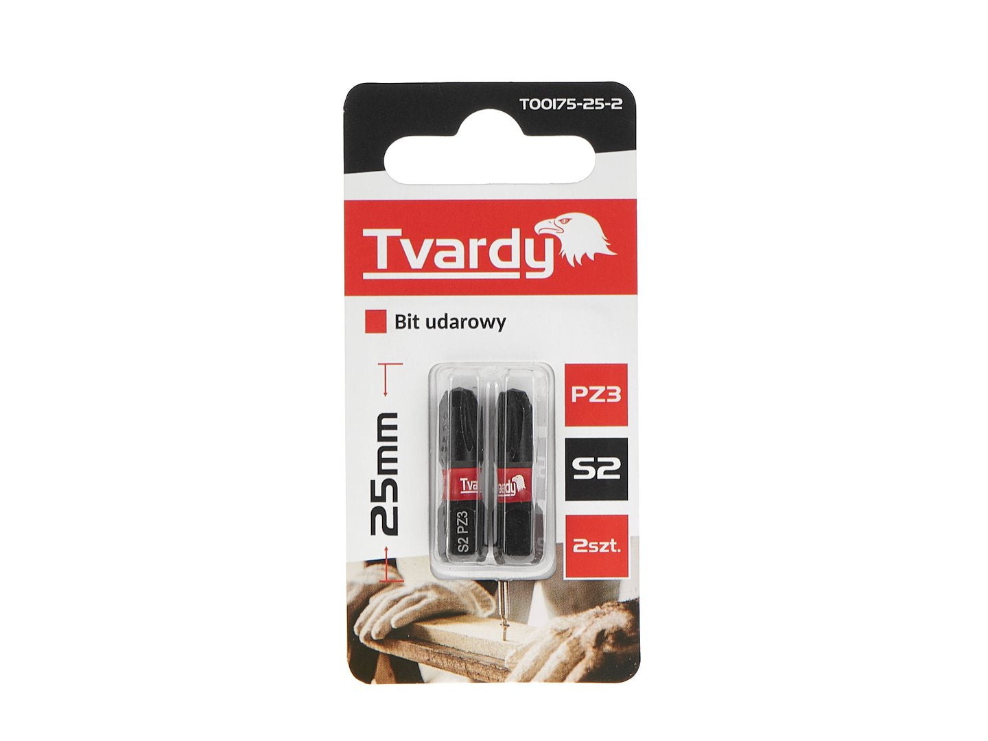 Set biti de impact PZ3, S2, 25 mm, 2 bucati, Tvardy T00175-25-2