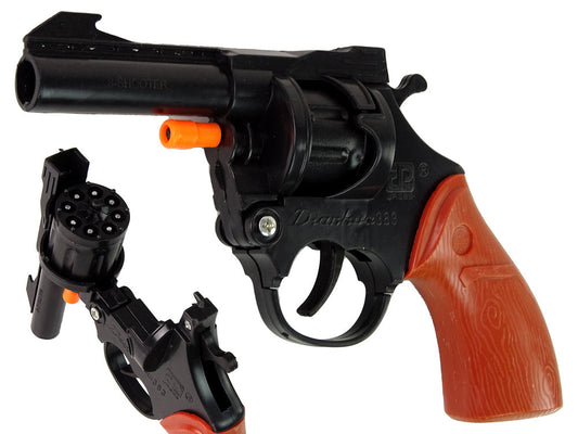 Pistol de jucarie revolver cu capse, 16x11x4cm, negru, Lean 15158