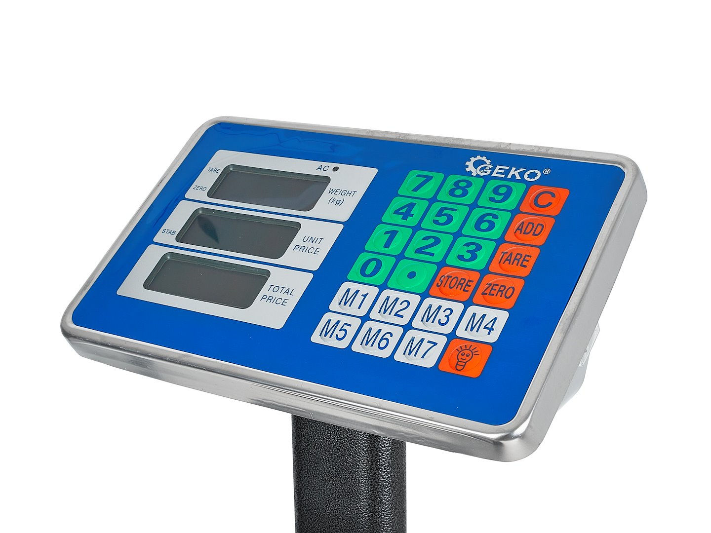 Cantar comercial cu platforma, afisaj LCD, capacitate maxima 150 kg, Geko G71164