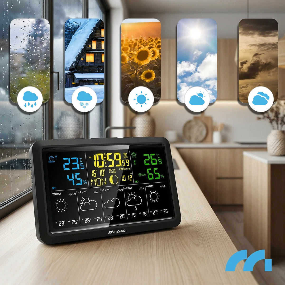 Statie meteo wireless Wi-Fi Daily5000M App, MalTec 114132