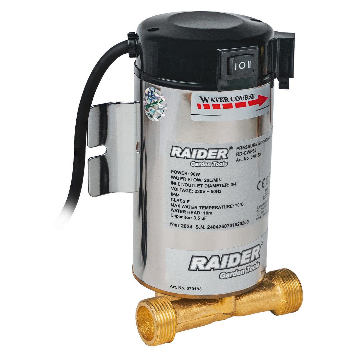 Pompa ridicare presiune RD-CWP83, 90 W, 3 / 4", 20 l / min, 10 m, inox, Raider 070183