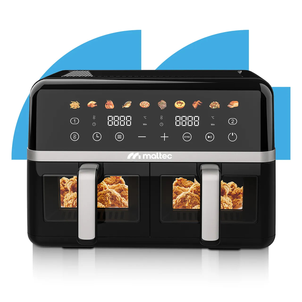 Friteuza dubla cu aer cald, 10 l, 2800 W, MalTec 113675