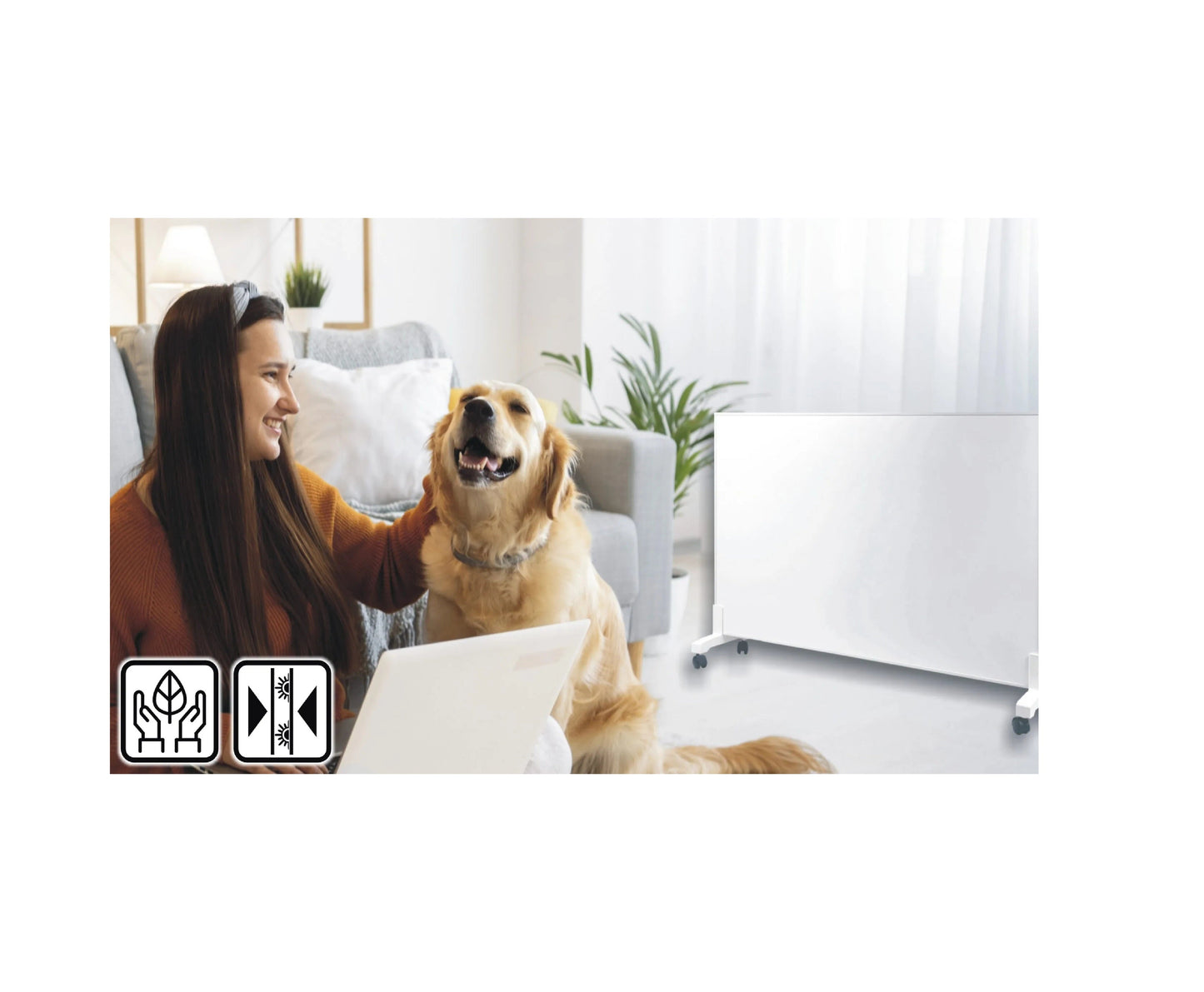 Panou radiant cu infrarosu Wertberg IR 1.08 770W + Priza Inteligenta WiFi Tuya - Incalzire eficienta, consum redus, Smart Home, Harder HD1644