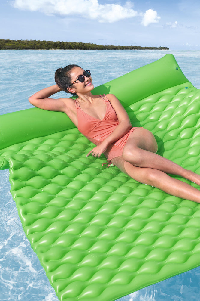 Saltea de plaja gonflabila, 213 x 170 x 21 cm, PVC, verde, Bestway 21675