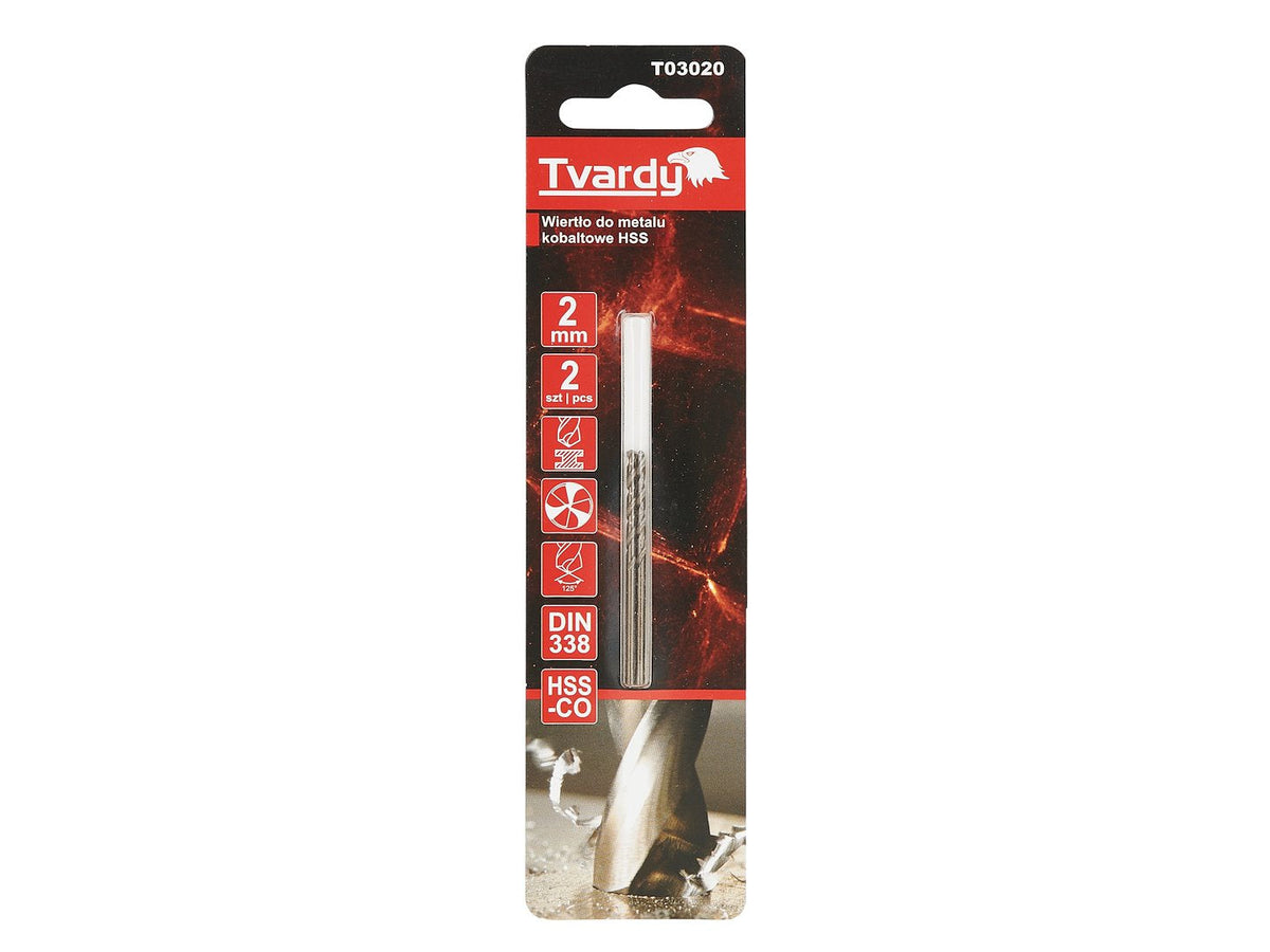 Set burghie HSS pentru metal, M35, 2 bucati, Tvardy T03020
