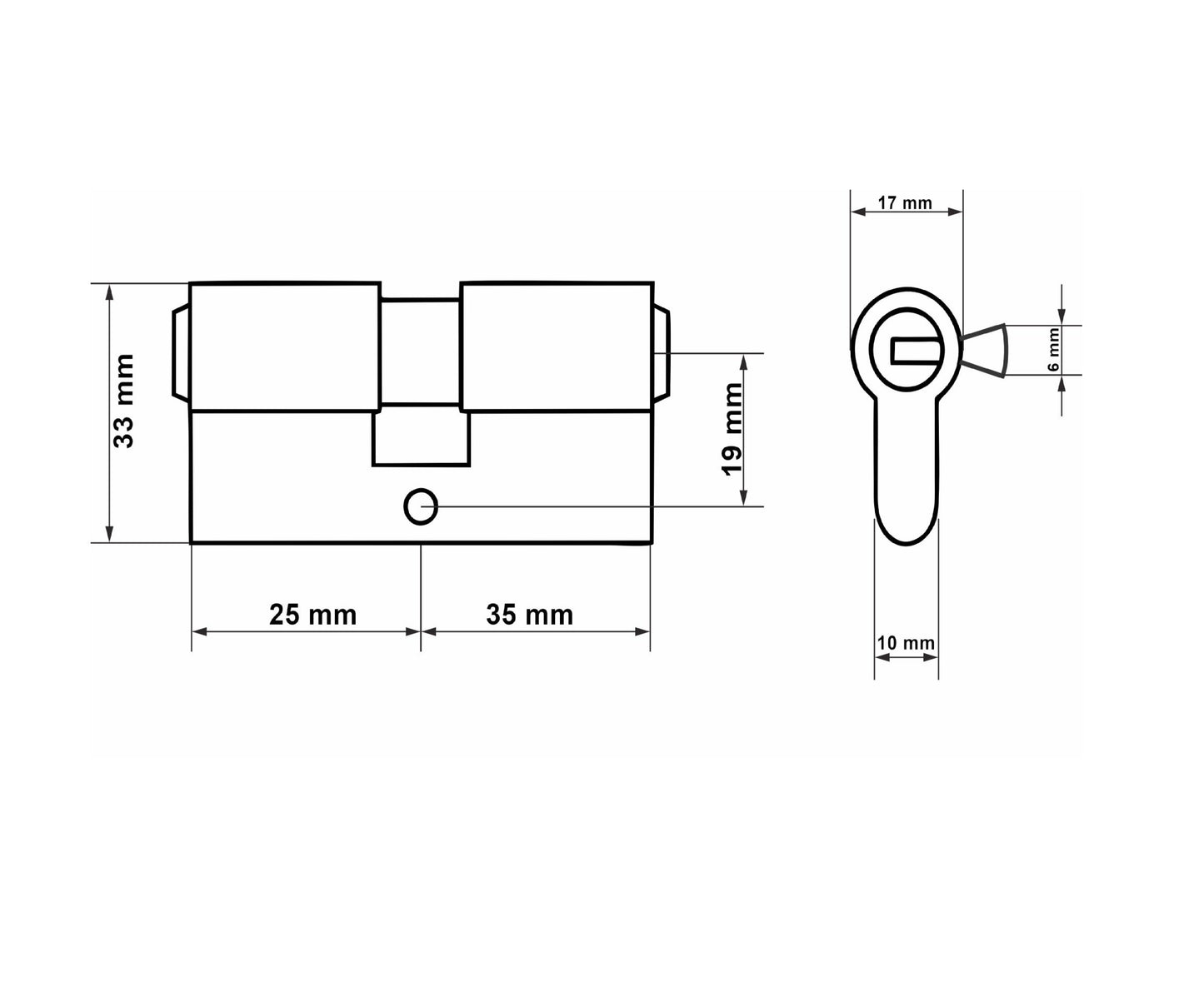 Butuc aluminiu Brass, 25 x 35 mm, Tvardy T01302
