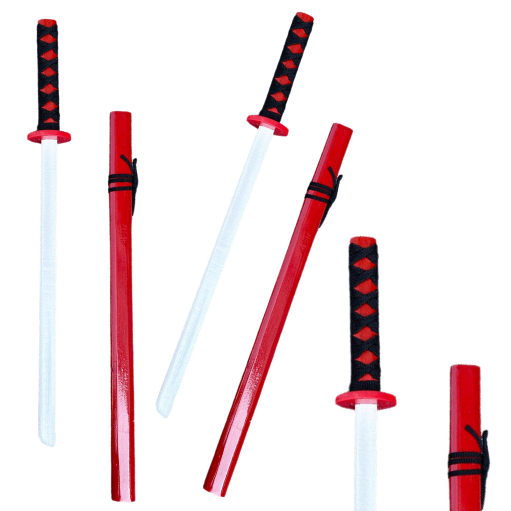 Katana din lemn rosie cu teaca, 70 cm, Lean 22124