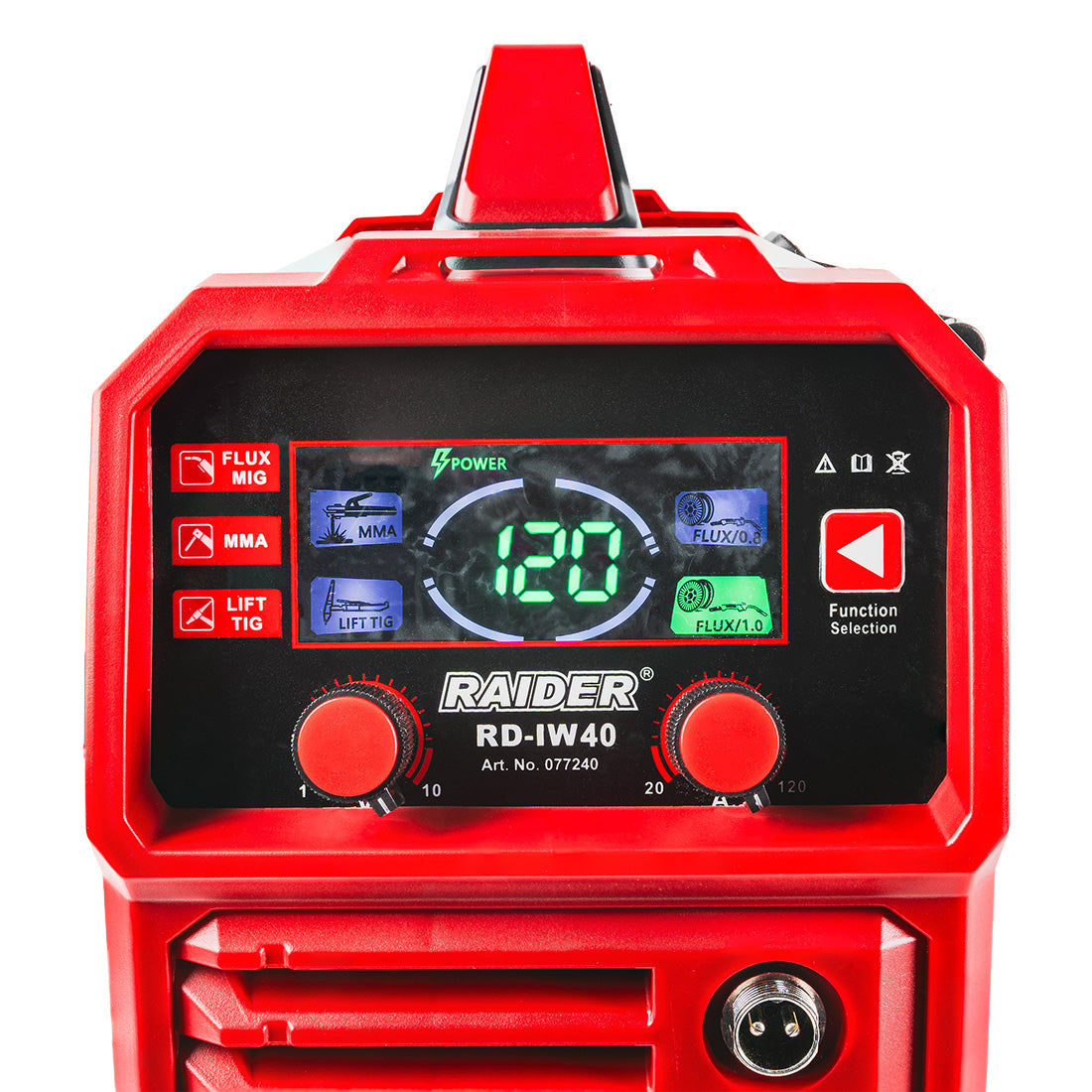 Aparat de sudura tip invertor MIG / MAG fara gaz si MMA RD-IW40 120 A, Raider 077240