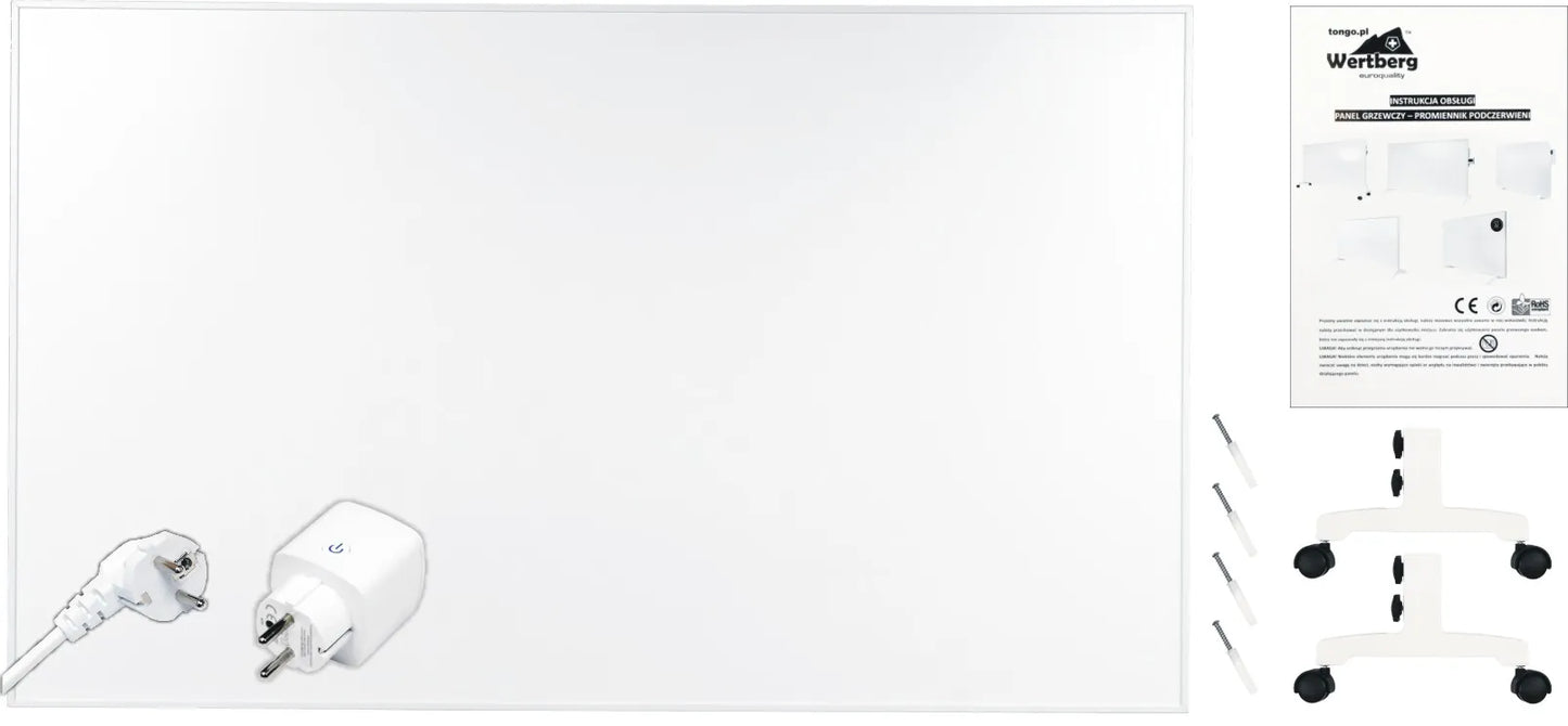 Panou radiant cu infrarosu Wertberg IR 1.08 770W + Priza Inteligenta WiFi Tuya - Incalzire eficienta, consum redus, Smart Home, Harder HD1644