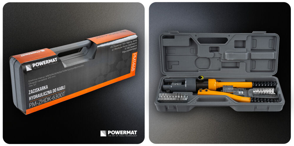Set cleste hidraulic pentru sertizare cabluri PM-ZHDK-6300T, 6-300mm2, Powermat PM1468