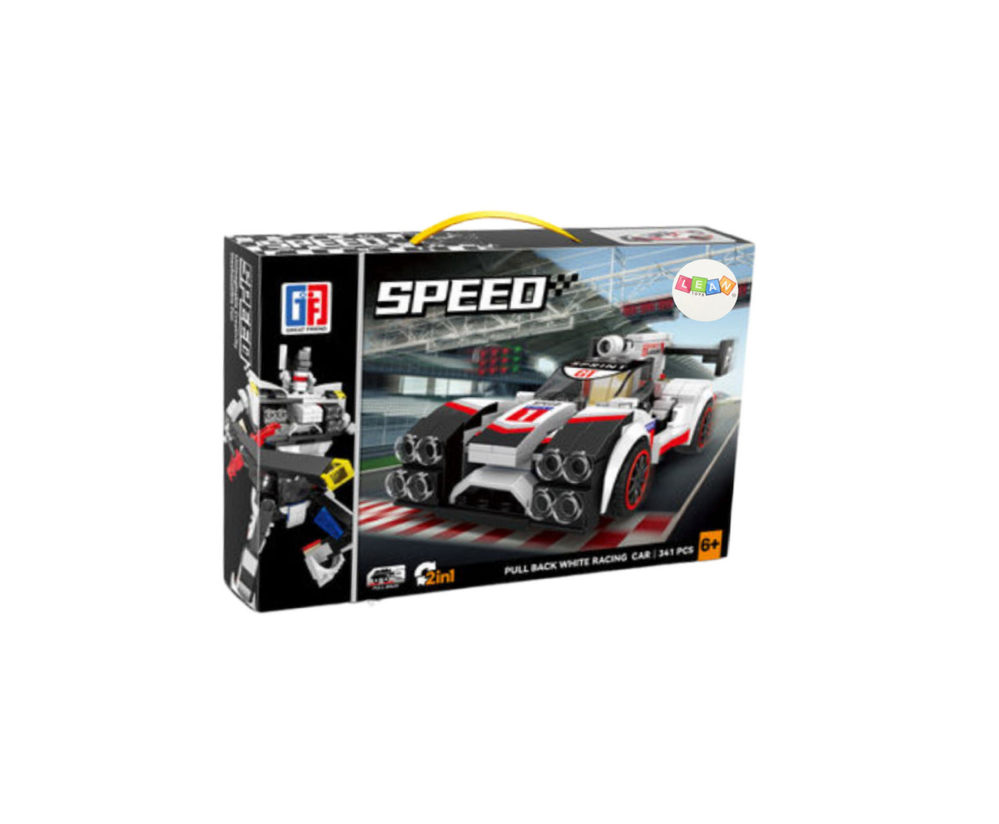 Set de constructii Auto Robot 2 in 1, 38,5x26,5x5cm, 341 piese, Lean 24573