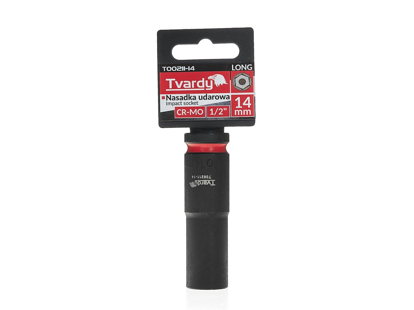 Cheie tubulara de impact lunga in 6 puncte 1 / 2", 14 mm, Cr-Mo, Tvardy T00211-14