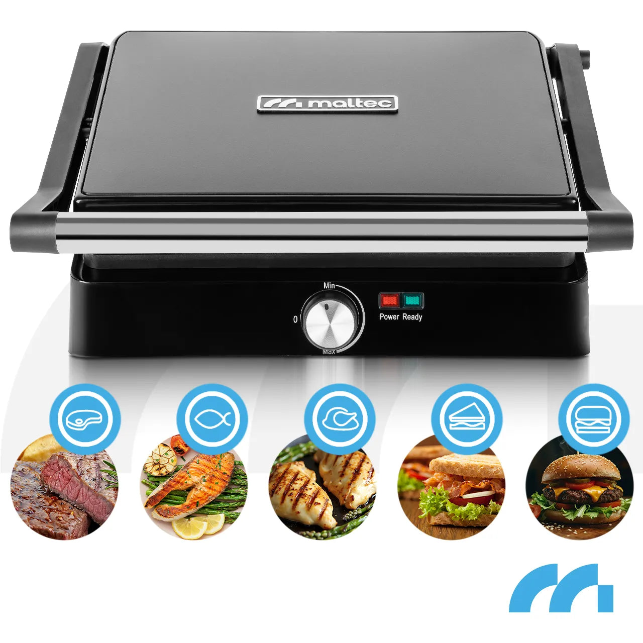 Gratar electric pentru sandwich SM3000, 2200 W, MalTec 113328
