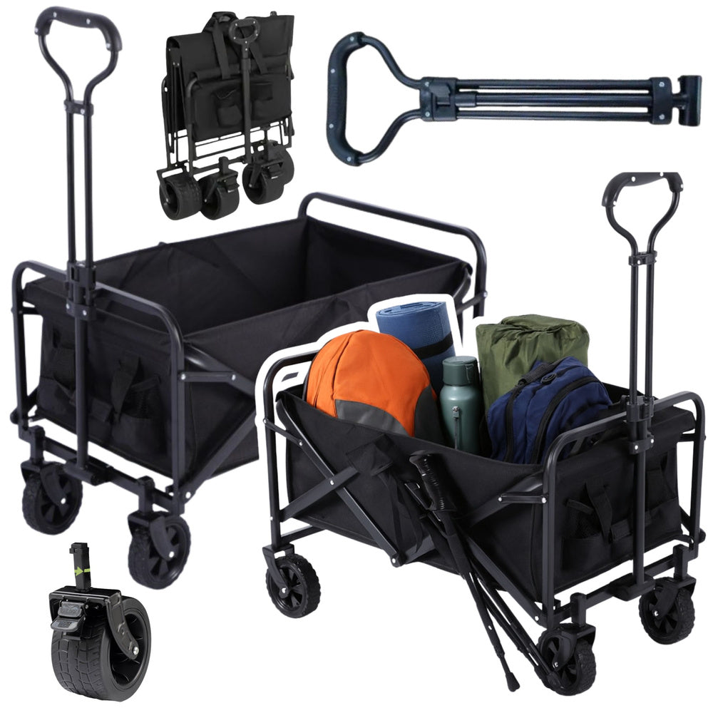 Carucior pliabil turistic pentru plaja si gradina, 80 kg, 120 l, 74.9 x 48 x 90 cm, Lean 26725