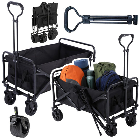 Carucior pliabil turistic pentru plaja si gradina, 80 kg, 120 l, 74.9 x 48 x 90 cm, Lean 26725