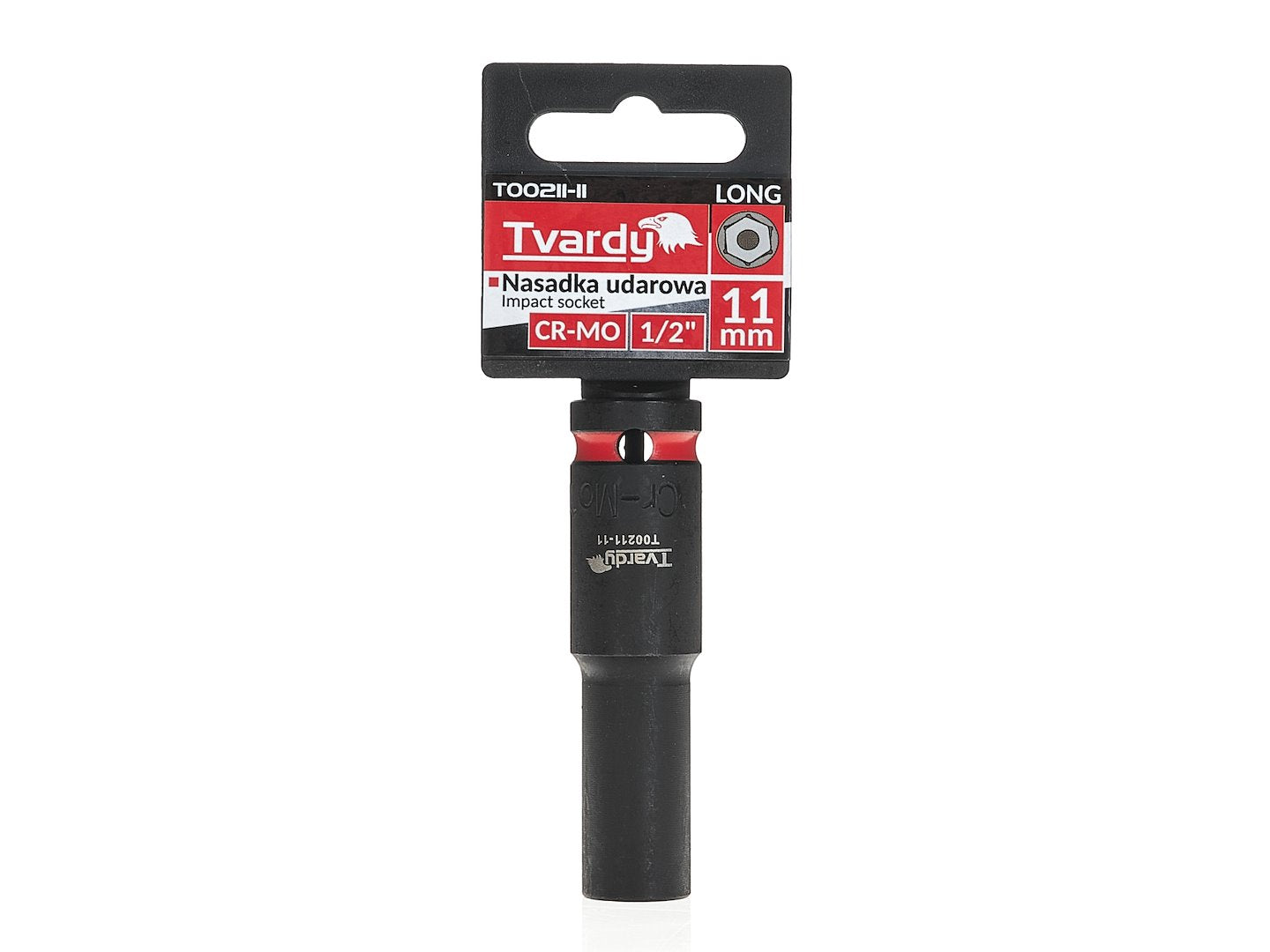 Cheie tubulara de impact lunga in 6 puncte 1 / 2", 11 mm, Cr-Mo, Tvardy T00211-11