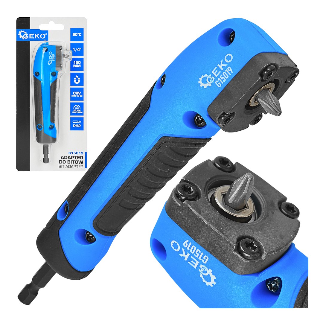Adaptor unghiular pentru biti, 1/4" 150 mm 25 Nm, Geko G15019
