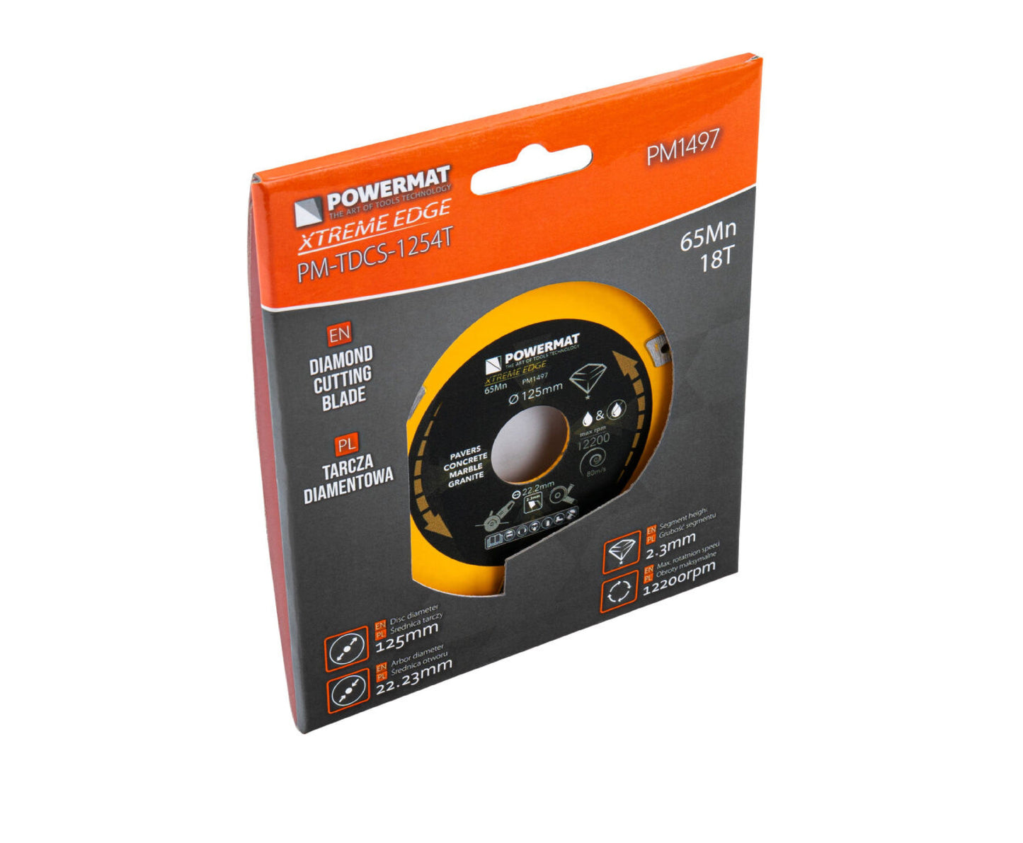 Disc diamantat segmentat PM-TDCS-1254T, 125 mm, Powermat PM1497
