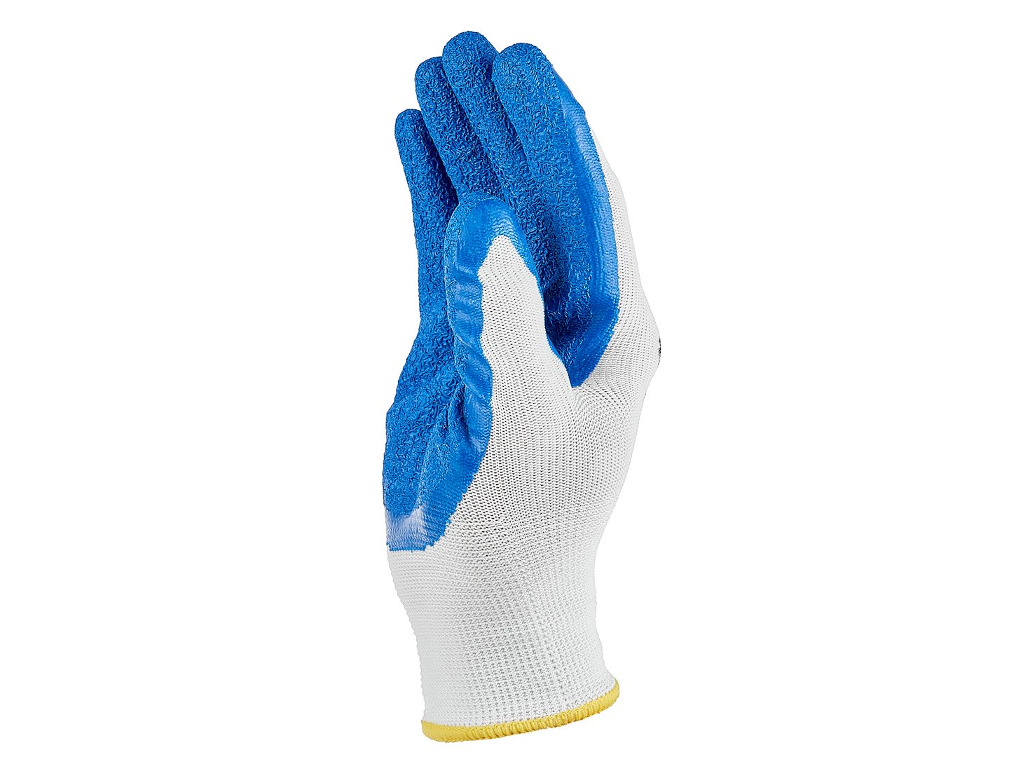 Manusi de protectie din poliester si acoperite cu latex, marimea 8, alb / albastru, Geko G75047
