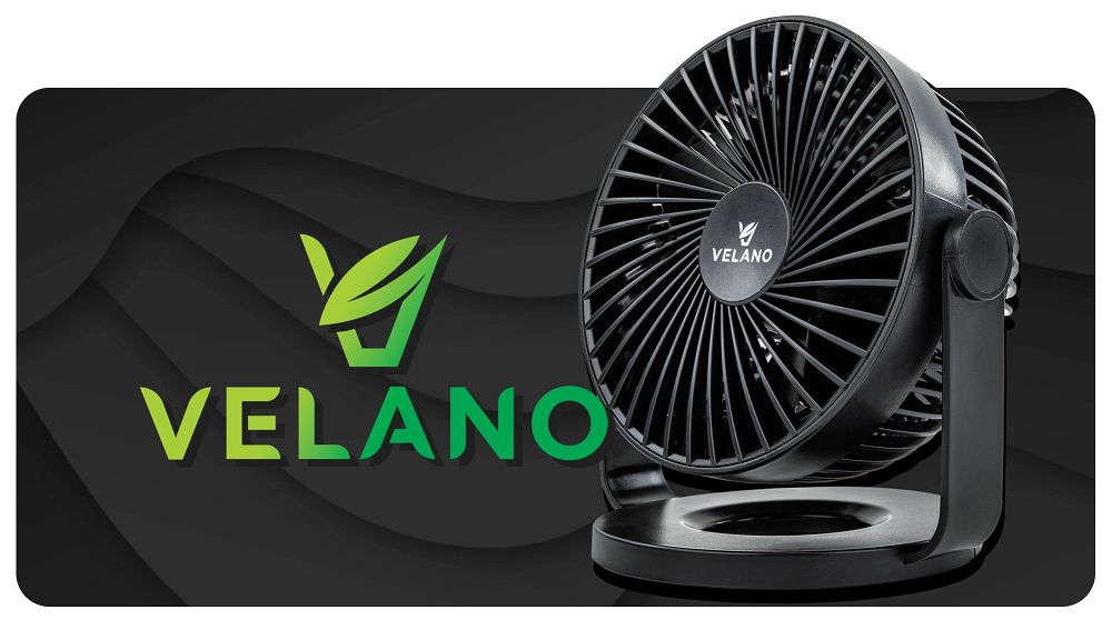 Ventilator de birou cu baterii Velano, negru, 1200 mAh, Powermat VELWEBS0011