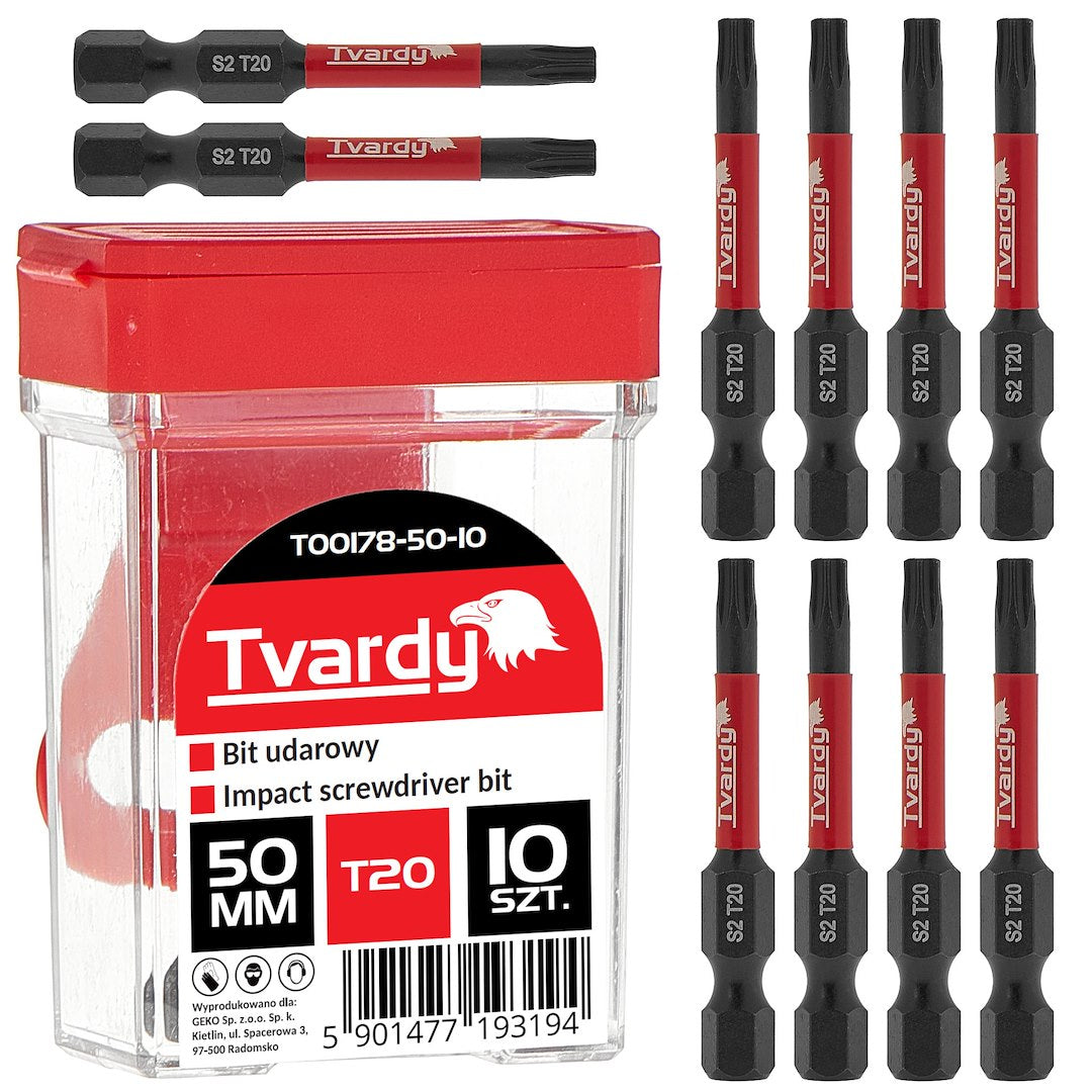 Set biti de impact T20, 50 mm S2, 10 bucati, Tvardy T00178-50-10