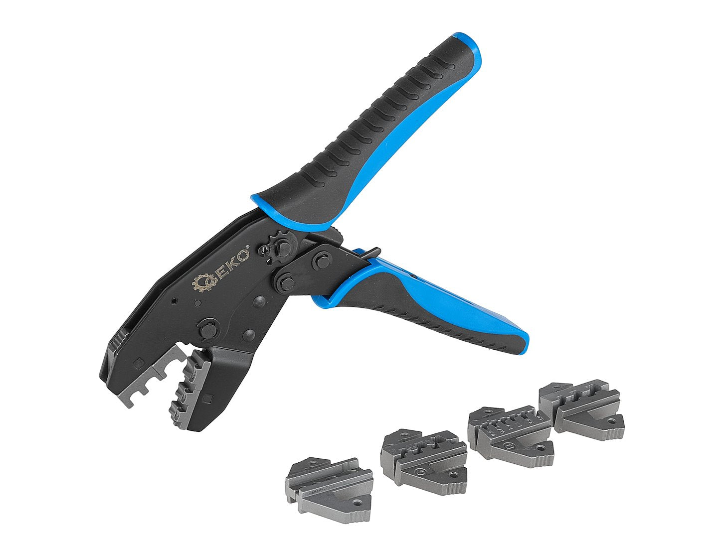 Cleste pentru sertizare mufe si conectori, set 5 matrite, Geko G01769