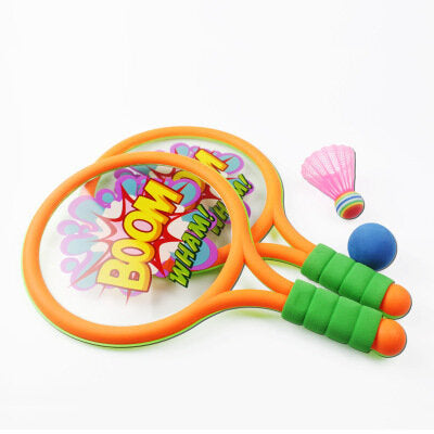 Set rachete badminton pentru copii, portocaliu / verde, Lean 20493