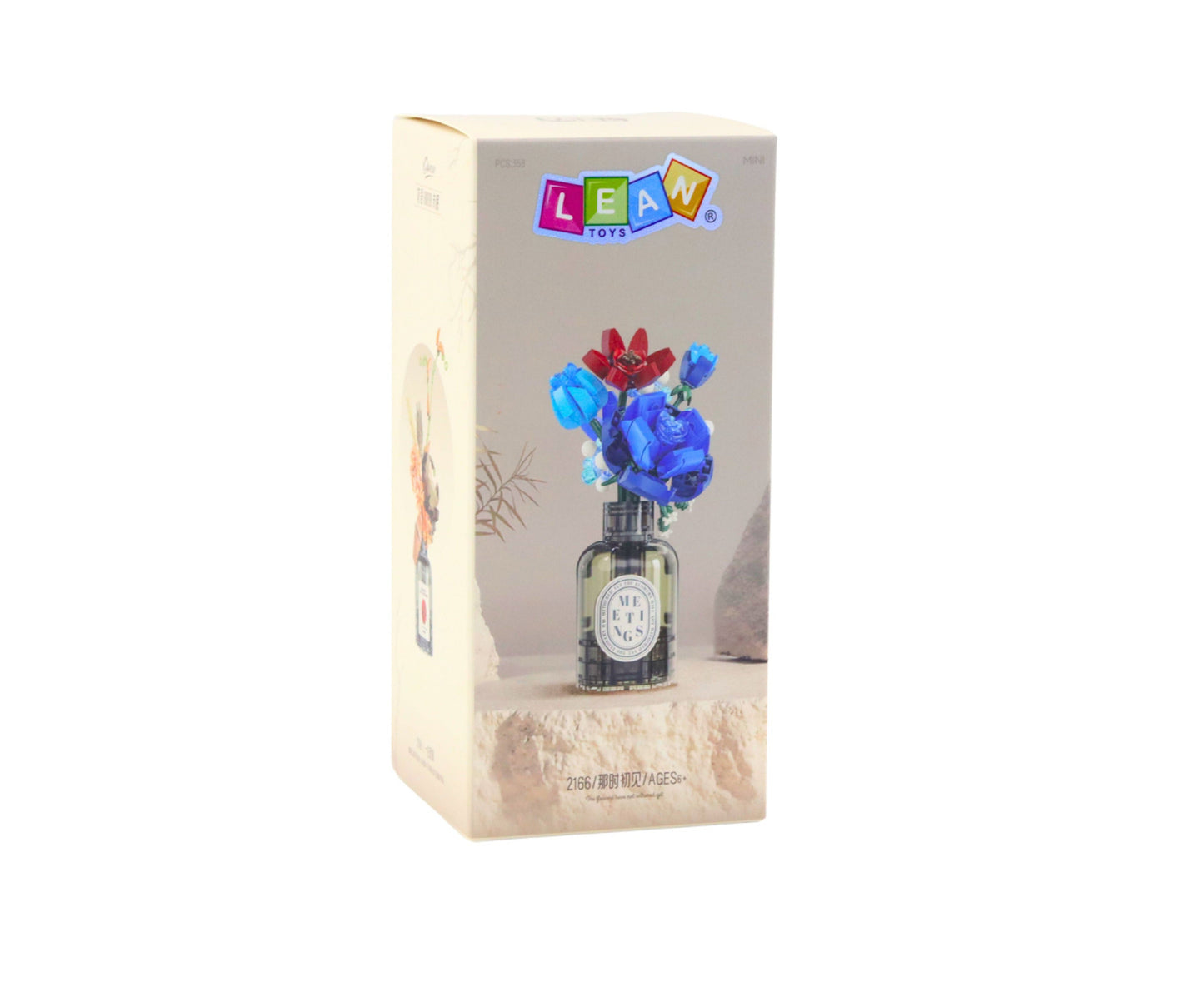 Set de constructie buchet de flori in vaza, 15 x 9 cm, 358 piese, Lean 26699