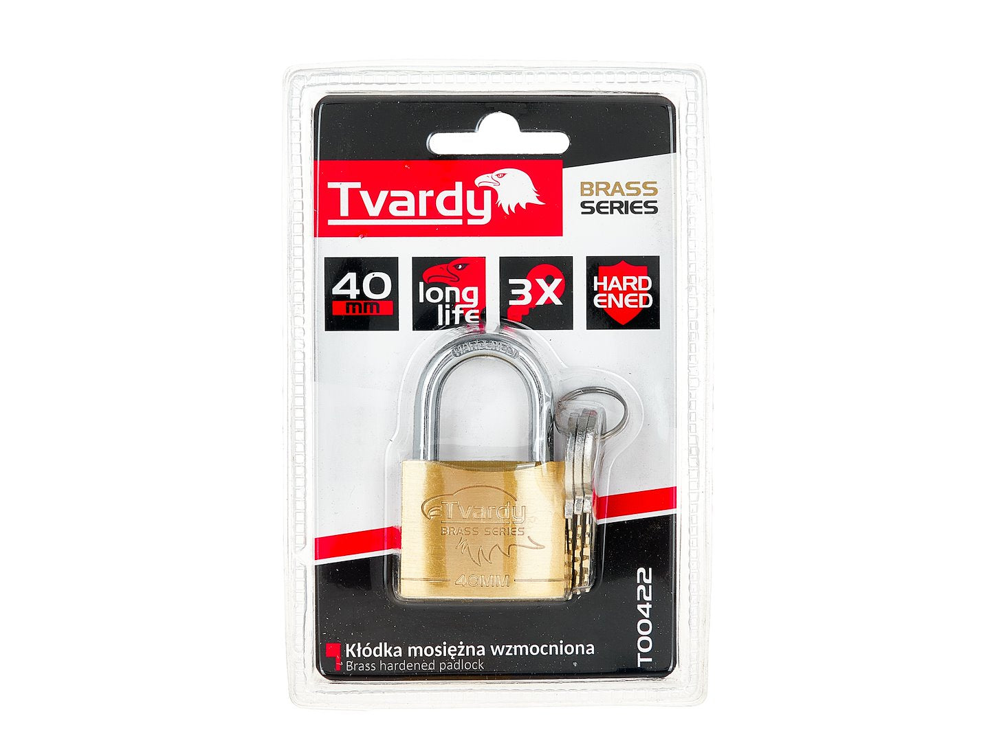 Lacat ranforsat din alama Brass Line, 40 mm, Tvardy T00422