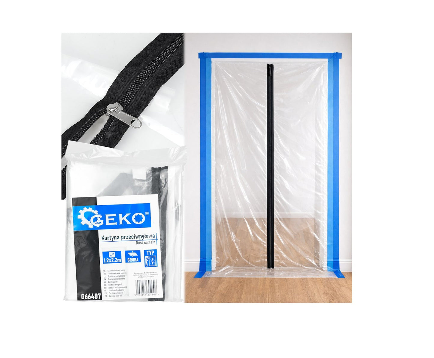 Folie anti-praf pentru constructii tip I, 220 x 120 cm, Geko G66407