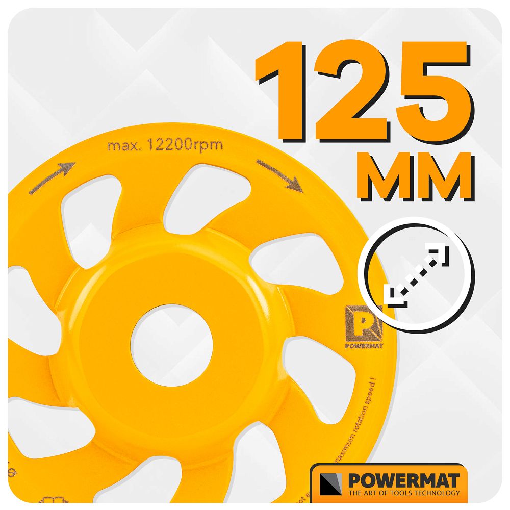 Disc diamantat pentru slefuit PM-DTG-1251T, 125 mm, Powermat PM1417