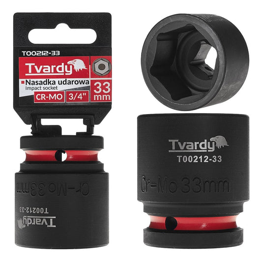 Cheie tubulara de impact in 6 puncte 3 / 4", 33 mm, Cr-Mo, Tvardy T00212-33
