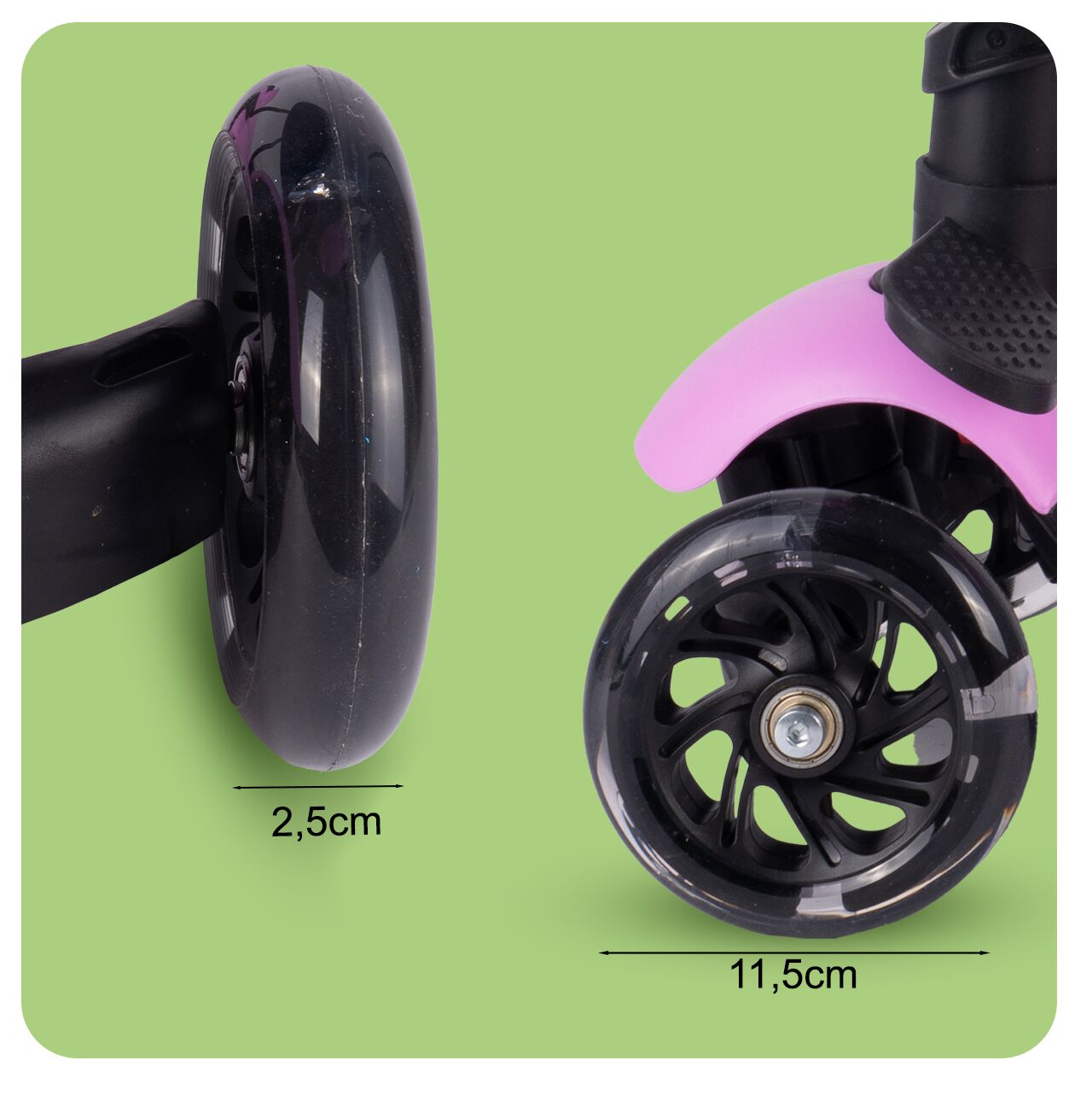 Trotineta cu 3 roti cu scaun si cos Ladybug, roz, MalPlay 111337