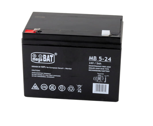 Baterie gel, 24 V, 5 Ah, negru, Lean 312