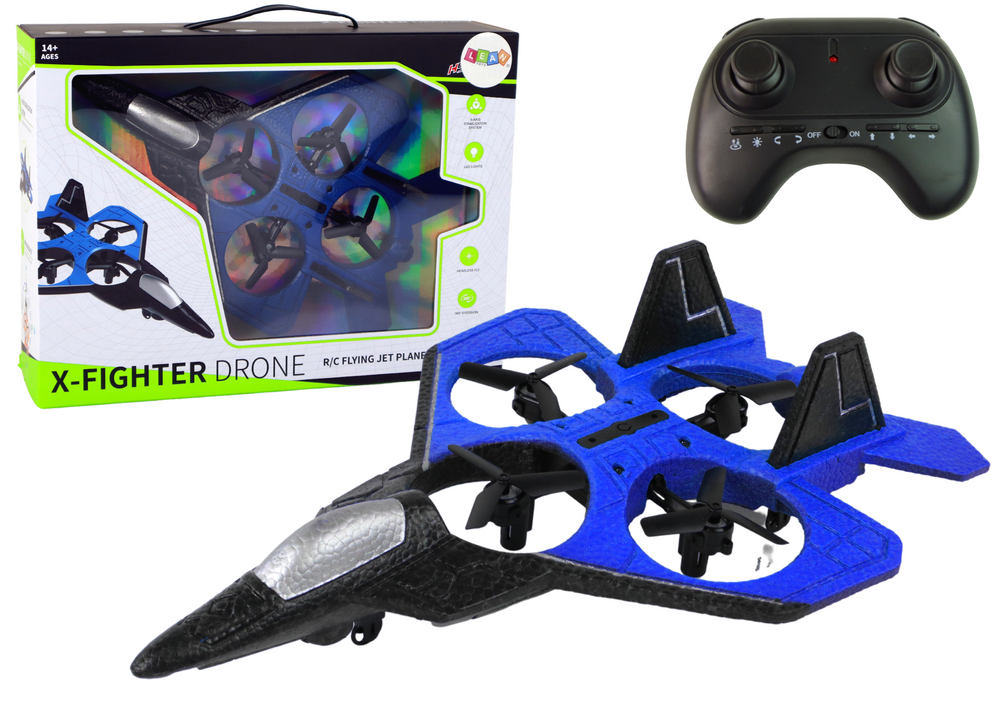 Drona de jucarie RC Blue Fighter cu telecomanda, Lean 16082
