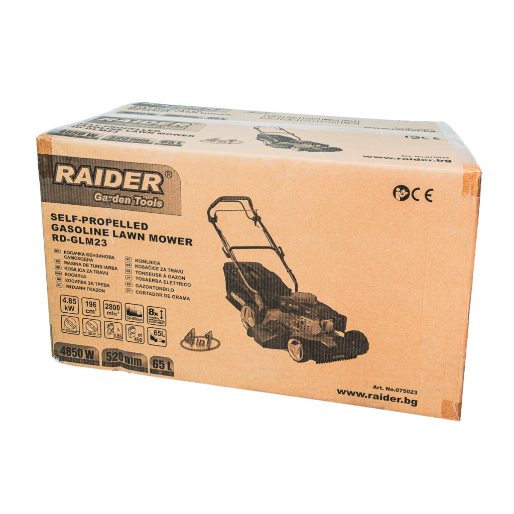 Masina de tuns iarba pe benzina 4 in 1 RD-GLM23, 1 3800 m², Raider 075023