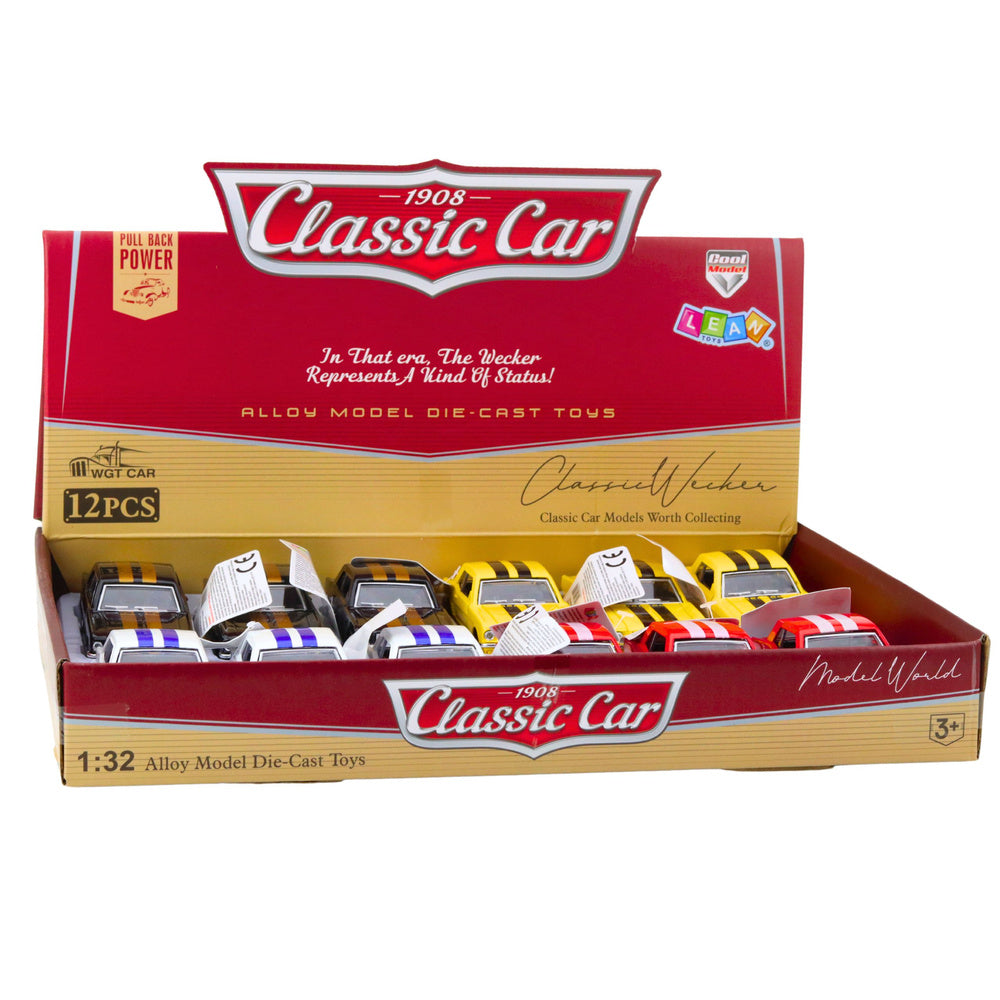 Masinuta metalica clasica, 1:32, usi deschise, diverse culori, Lean 23177