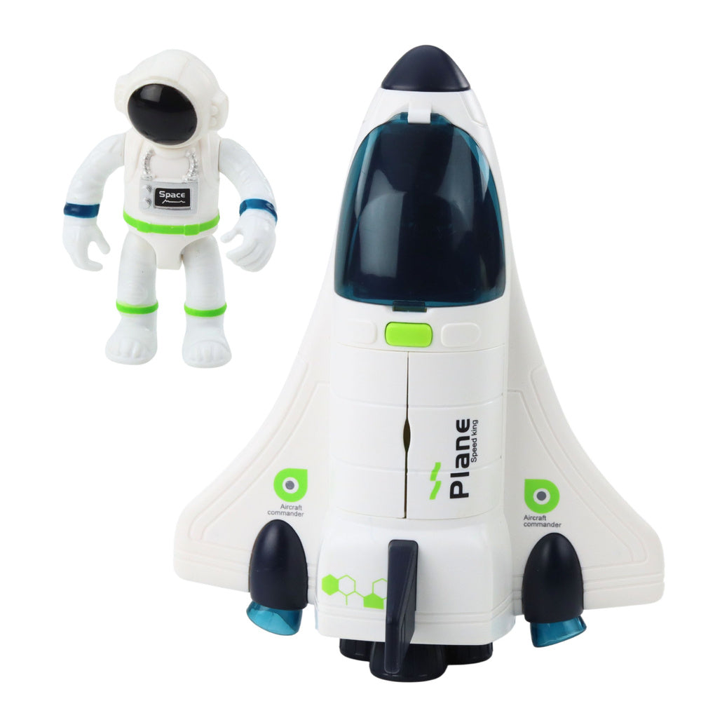 Set jucarie interactiva nava spatiala cu astronauti si vehicul, efecte luminoase si sonore, 26 x 20.,5 x 10 cm, Lean 27537