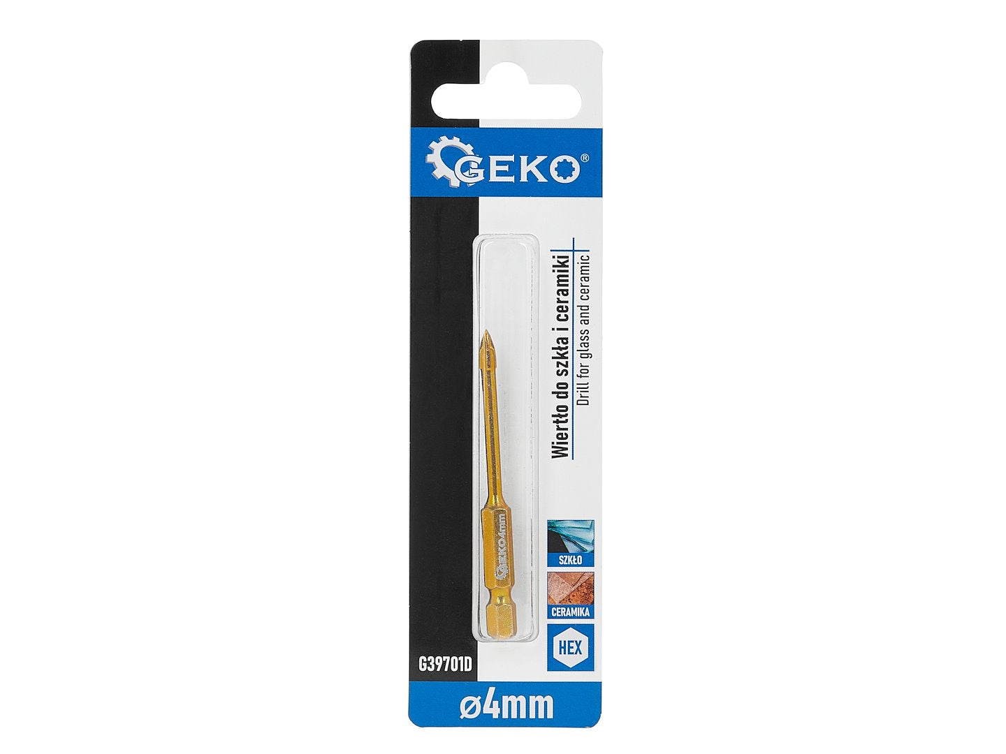 Burghiu pentru sticla si ceramica HEX, 4 mm, Geko G39701D