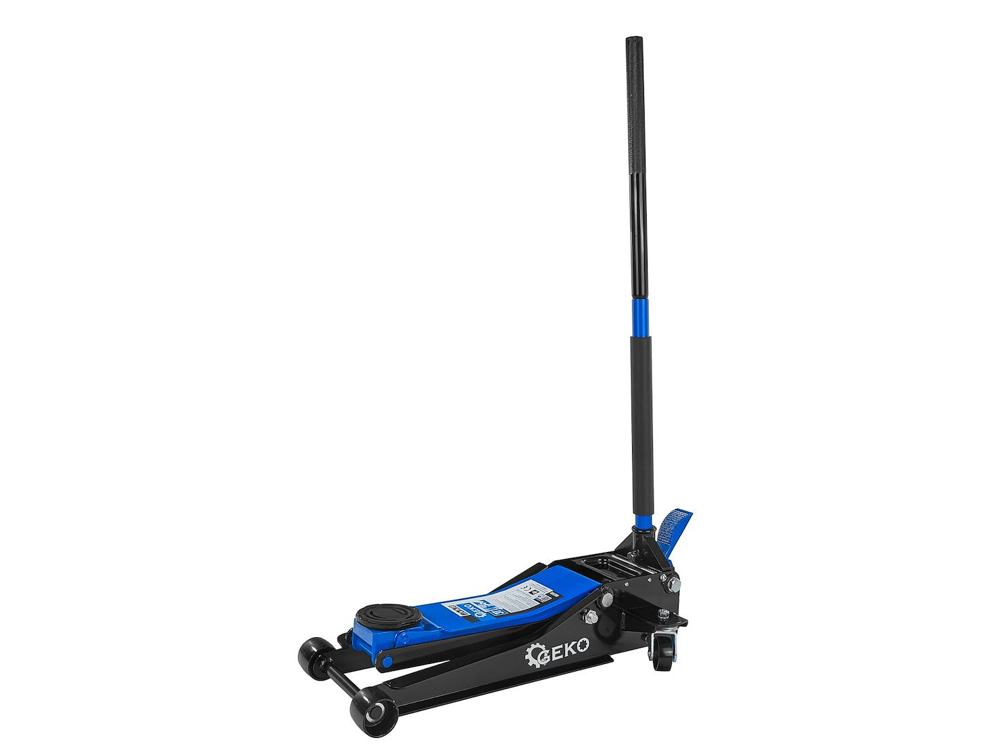 Cric hidraulic tip crocodil cu 2 pistoane si pedala de picior, 75-505mm, 3 T, Geko G02188