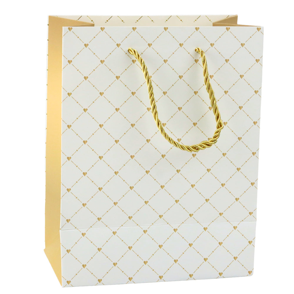 Punga de cadou cu inimioare stralucitoare, 23 x 18 x 10.5 cm, Lean 22235