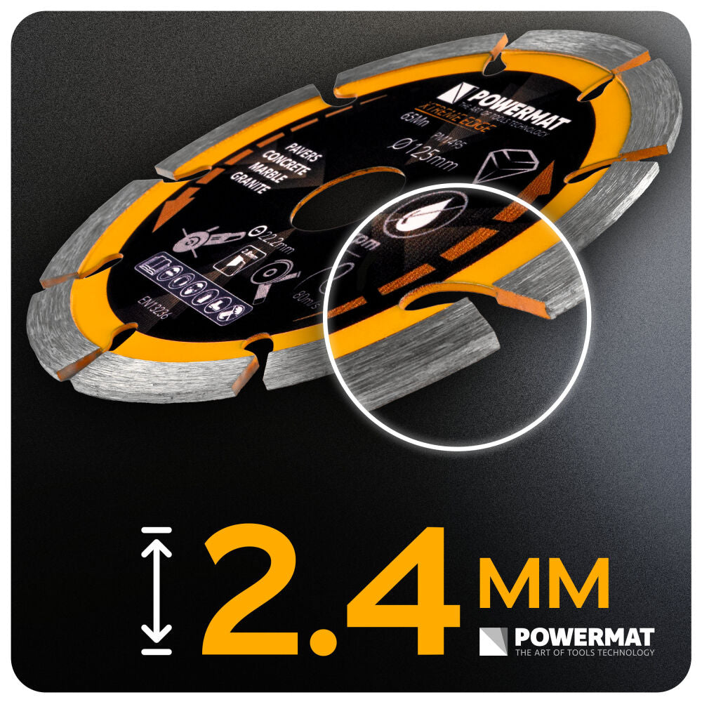 Disc diamantat segmentat PM-TDCS-1253T, 125 mm, Powermat PM1495