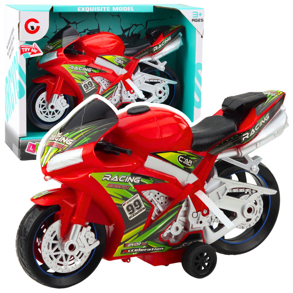 Motocicleta de curse cu efecte luminoase si sonore, 24.5 x 15.5 x 8.5 cm, Lean 24211