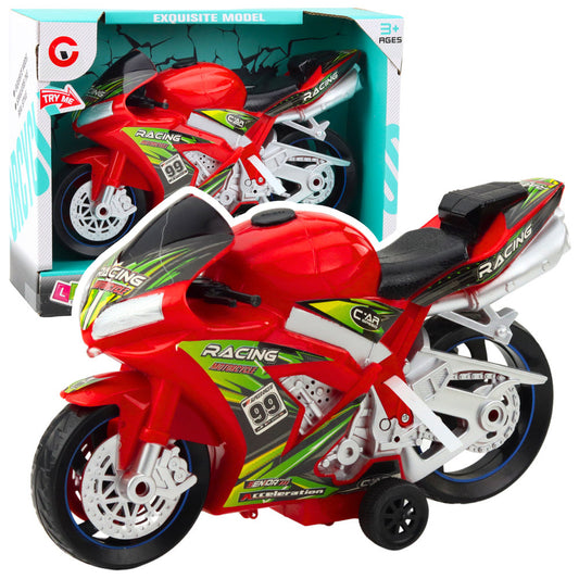 Motocicleta de curse cu efecte luminoase si sonore, 24.5 x 15.5 x 8.5 cm, Lean 24211